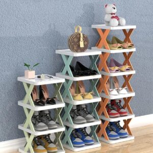 2/4/5 Layer Stackable Vertical Space-Saving Shoe Storage Rack Organizer
